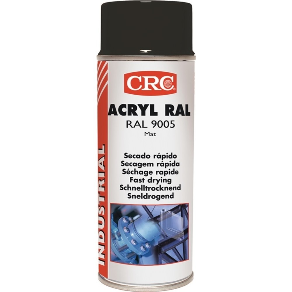N° de l'image du produit 2 : Protection de peinture CRC peinture peinture acrylique noir jais ma RAL 9005 pulvérisateur 400ml