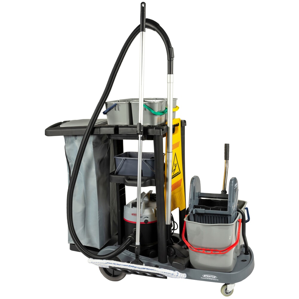 Immagine del prodotto: SPRiNTUS Carrello di servizio set 2, secchio 2x 17 litri + 4x 4 litri, lavapavimenti con mop Premium 500 mm