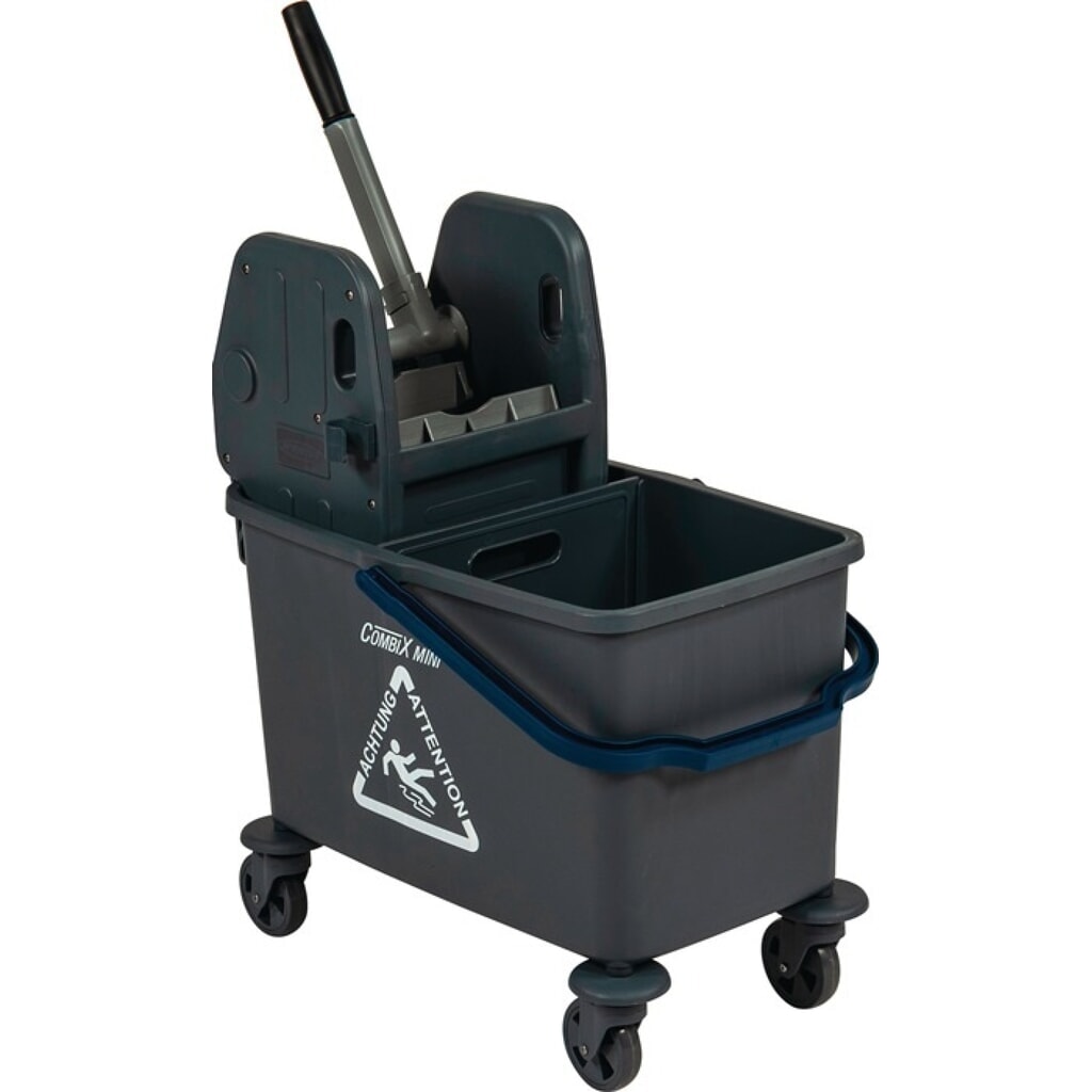 SPRiNTUS Reinigungswagen, Kunststoff, Eimer 1 x 35 l mit Trennwand, Presse Produktabbildung: SPRiNTUS Reinigungswagen, Kunststoff, Eimer 1 x 35 l mit Trennwand, Presse
