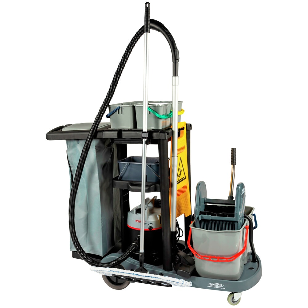 Produktabbildung: SPRiNTUS Reinigungswagen-Starterset mit Trockensauger