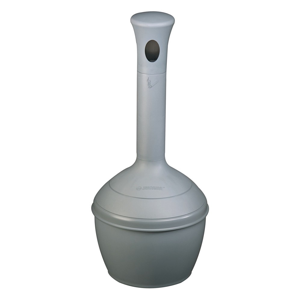 Product afbeelding: Staande veiligheidsasbak Justrite® Premium, vuurdovend, 15 liter, grijs