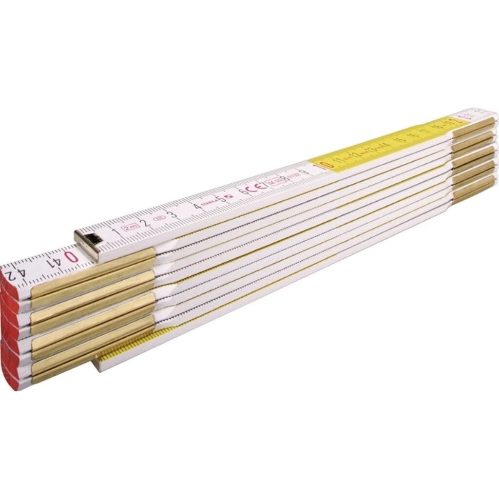 STABILA Gliedermaßstab 617, mm/cm EG III, Länge 2 m Breite 1,70 cm, Buchenholz weiß-gelb Produktabbildung: STABILA Gliedermaßstab 617, mm/cm EG III, Länge 2 m Breite 1,70 cm, Buchenholz weiß-gelb