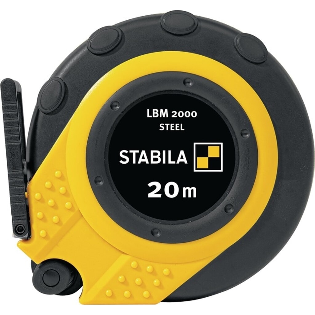 Stabila Kapselbandmaß LBM 2000 STEEL, Länge 20 m Bandbreite 13 mm, mm EG II PC-ABS / TPE Stahlband Produktabbildung: Stabila Kapselbandmaß LBM 2000 STEEL, Länge 20 m Bandbreite 13 mm, mm EG II PC-ABS / TPE Stahlband
