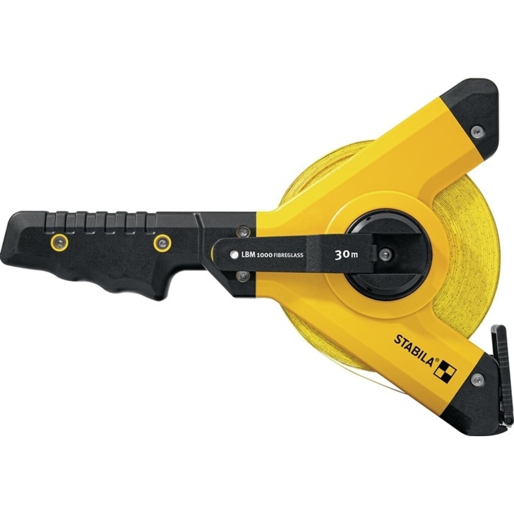 Stabila Rahmenbandmaß LBM 1000 FIBREGLASS, Länge 30 m Bandbreite 13 mm, cm EG III Glasfaserband Produktabbildung: Stabila Rahmenbandmaß LBM 1000 FIBREGLASS, Länge 30 m Bandbreite 13 mm, cm EG III Glasfaserband