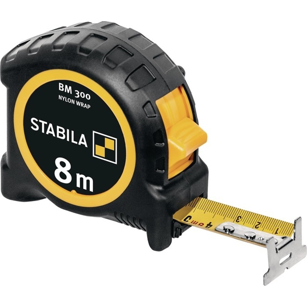 Produktabbildung Nr. 1: Stabila Taschenrollbandmaß BM 300, Länge 8 m Breite 27 mm mm/mm, EG II PC-ABS / TPE EASY-CLIP