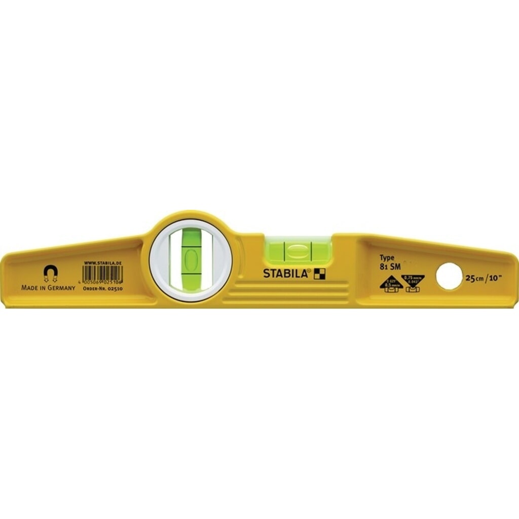 Stabila Torpedowasserwaage 81 SM, 25 cm, Aluminium gelb Produktabbildung: Stabila Torpedowasserwaage 81 SM, 25 cm, Aluminium gelb