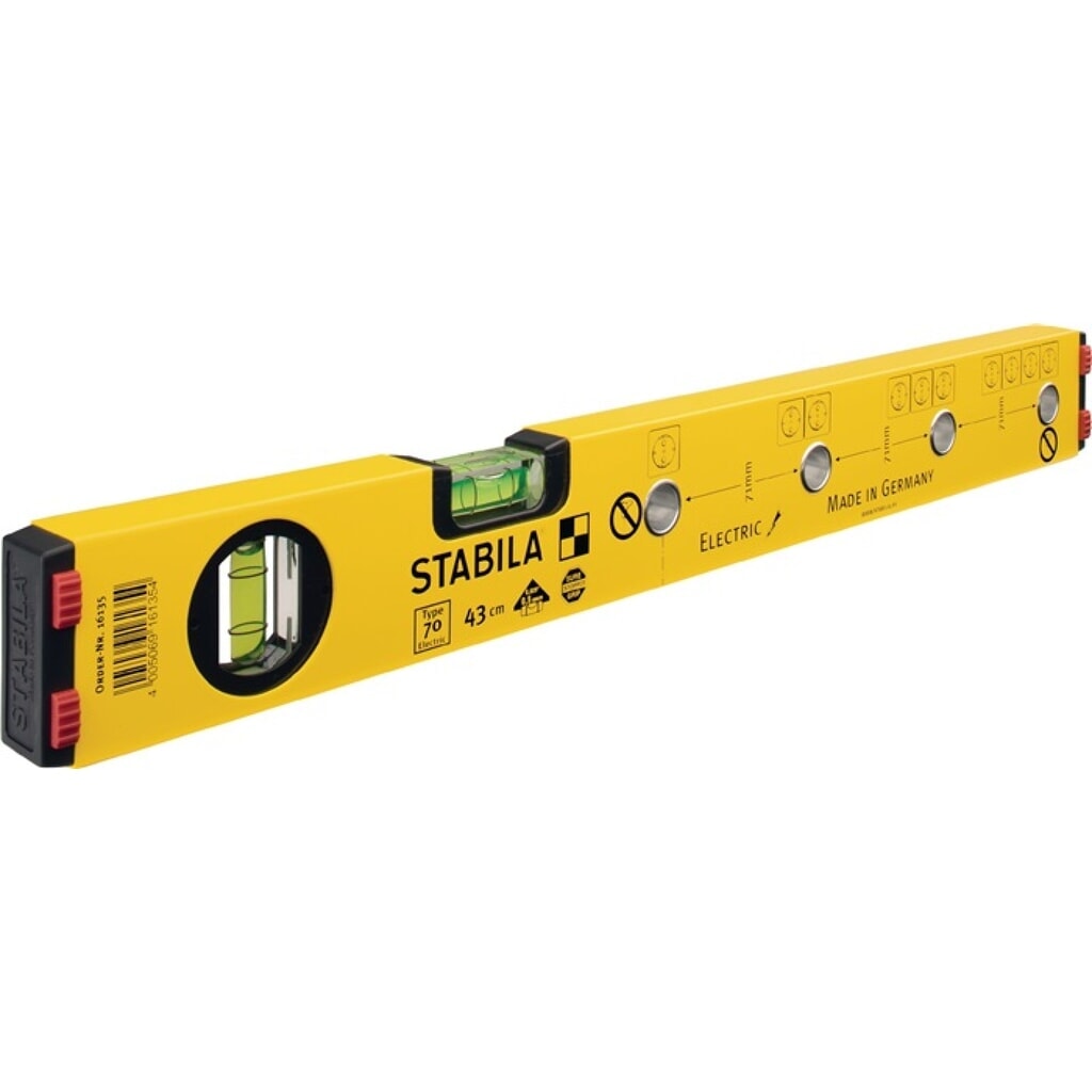 STABILA Wasserwaage 70 Electric 43cm Alu.gelb ± 0,5mm/m Produktabbildung: STABILA Wasserwaage 70 Electric 43cm Alu.gelb ± 0,5mm/m
