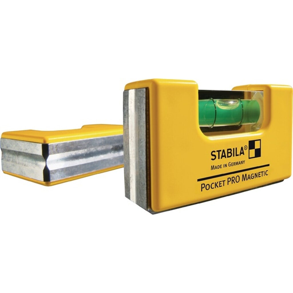 Produktabbildung: STABILA Wasserwaage Pocket PRO Magnetic 7,2cm Alu.gelb ± 1mm/m m.Magnet