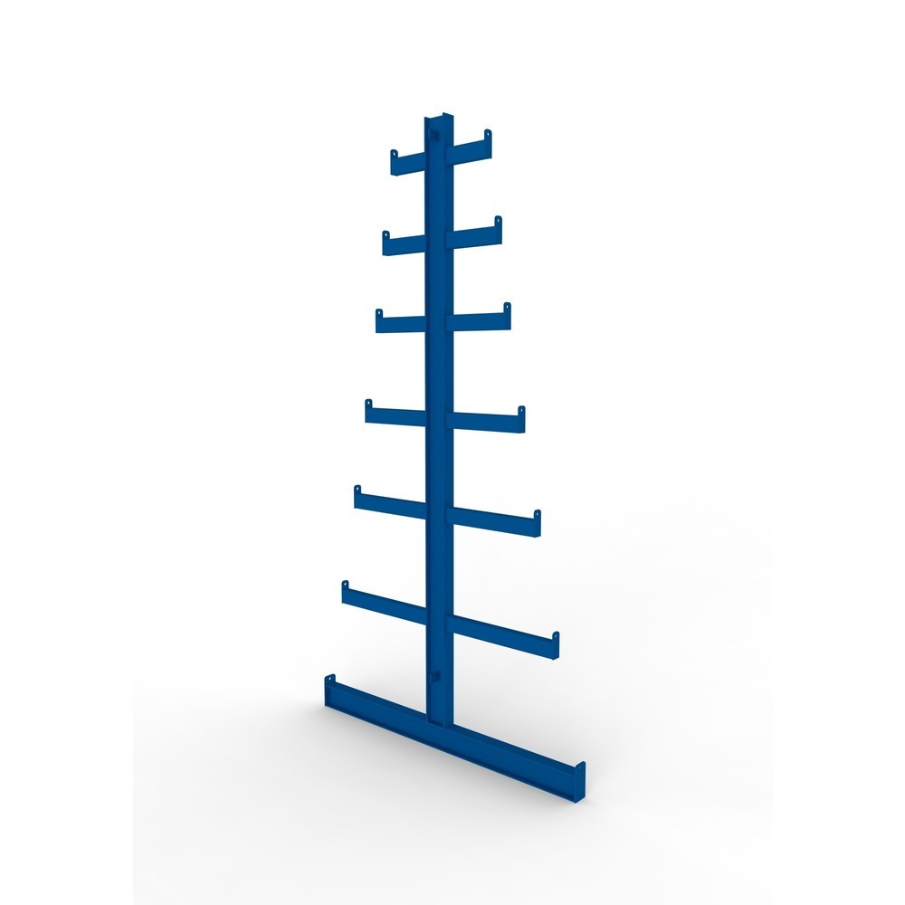 Produktabbildung: Stabmaterialständer ATLAS ST für META Kragarmregal, doppelseitig, RAL 5010 enzianblau, HxT 2.000 x 500 - 150 mm