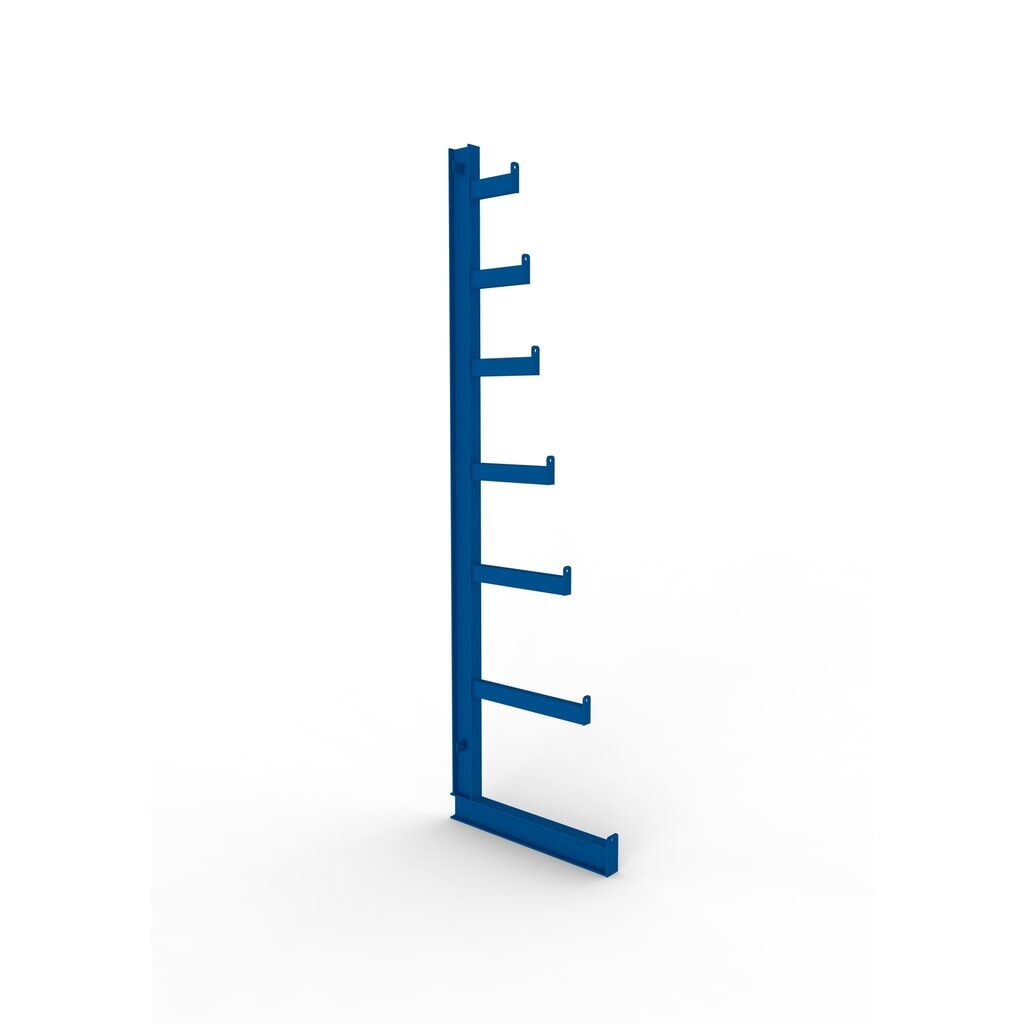 Produktabbildung: Stabmaterialständer ATLAS ST für META Kragarmregal, einseitig, RAL 5010 enzianblau, HxT 2.000 x 500 - 150 mm