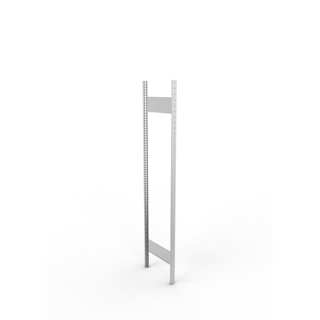 Ständerrahmen für META Fachbodenregal, geclincht, 1 Zwischenraum, HxB 2.000 x 400 mm, verzinkt Produktabbildung: Ständerrahmen für META Fachbodenregal, geclincht, 1 Zwischenraum, HxB 2.000 x 400 mm, verzinkt