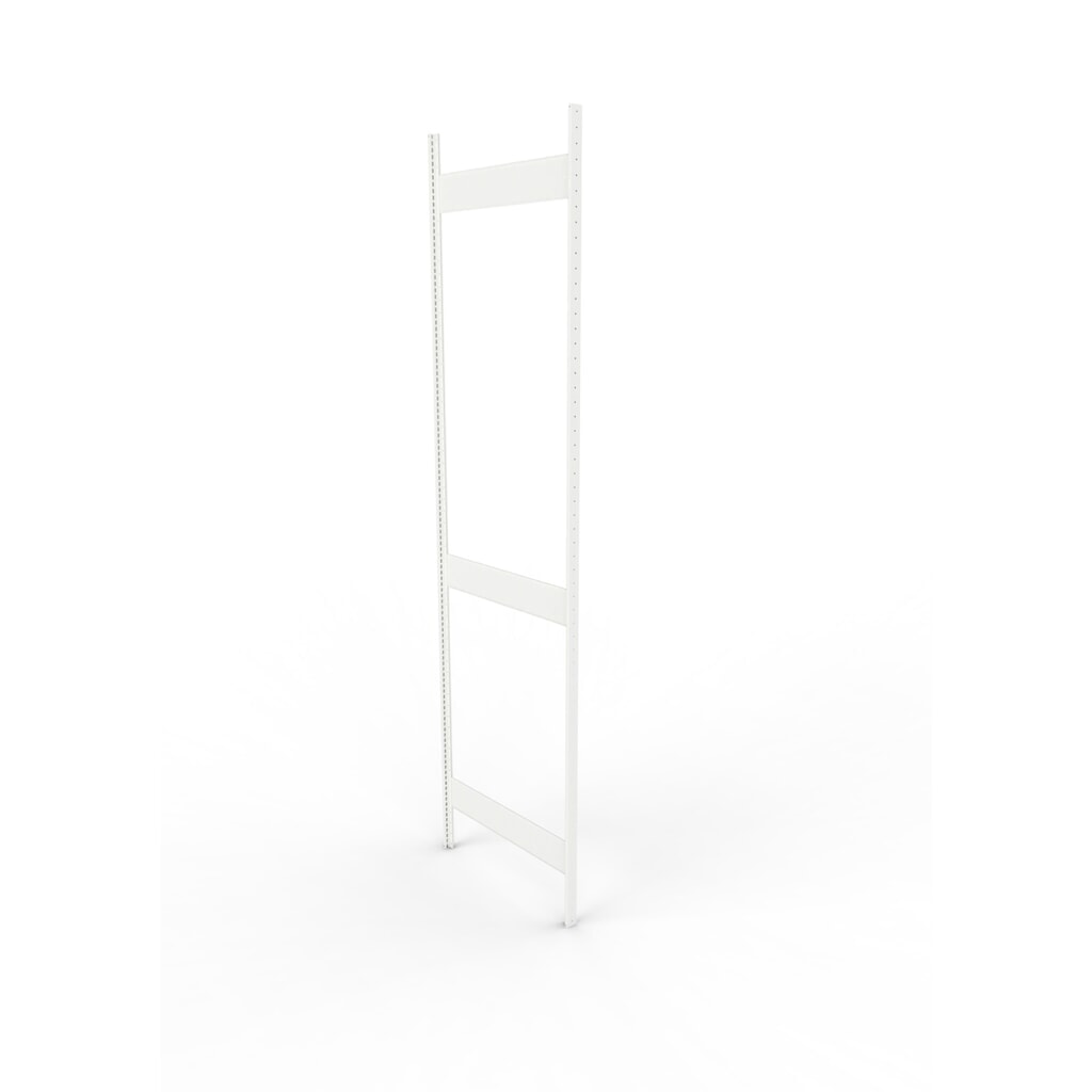 Produktabbildung: Ständerrahmen für META Fachbodenregal, geclincht, 2 Zwischenräume, HxB 3.000 x 800 mm, RAL 7035 lichtgrau
