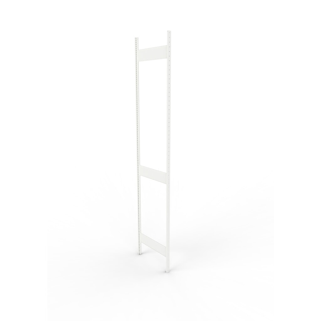 Produktabbildung: Ständerrahmen für META Fachbodenregal, geclincht, 2 Zwischenräume, HxB 3.000 x 600 mm, RAL 7035 lichtgrau