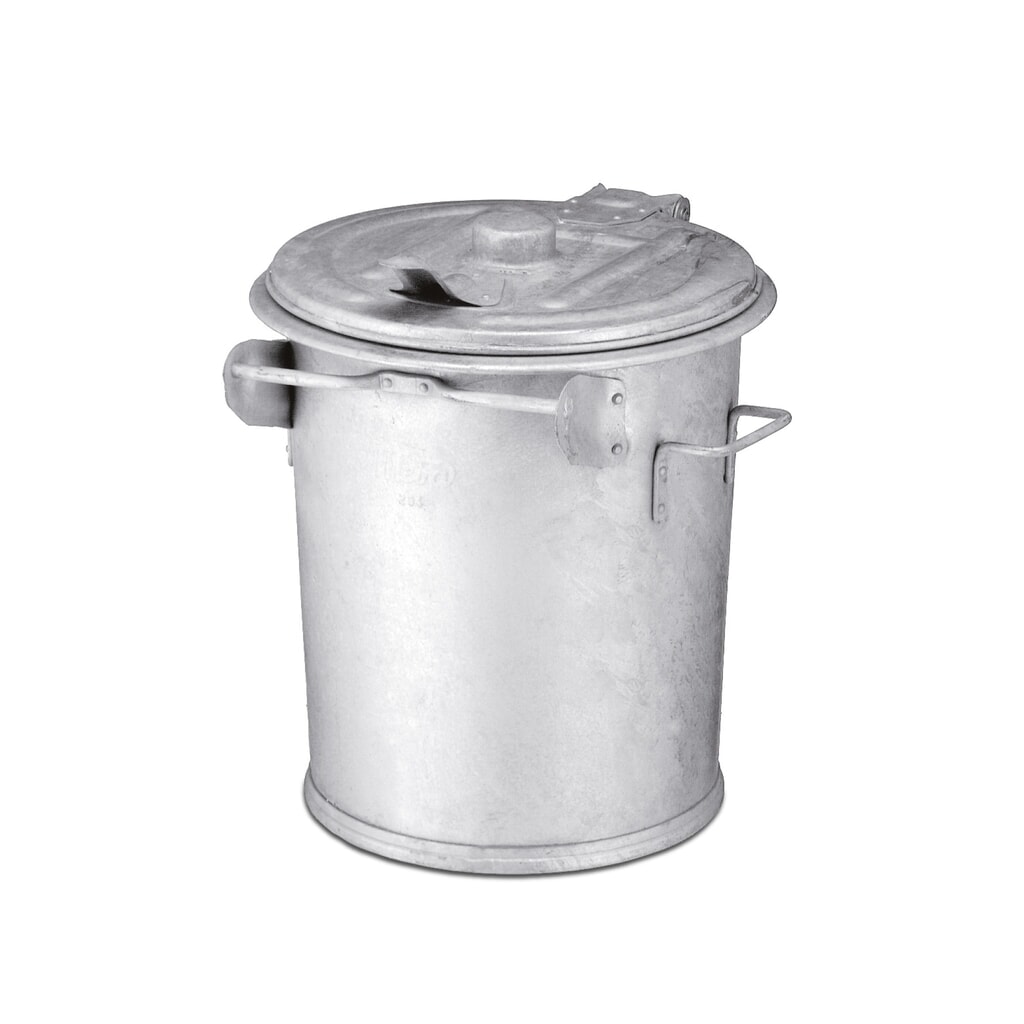 Mülltonne aus Stahlblech, 70 Liter, feuerverzinkt Produktabbildung: Mülltonne aus Stahlblech, 70 Liter, feuerverzinkt
