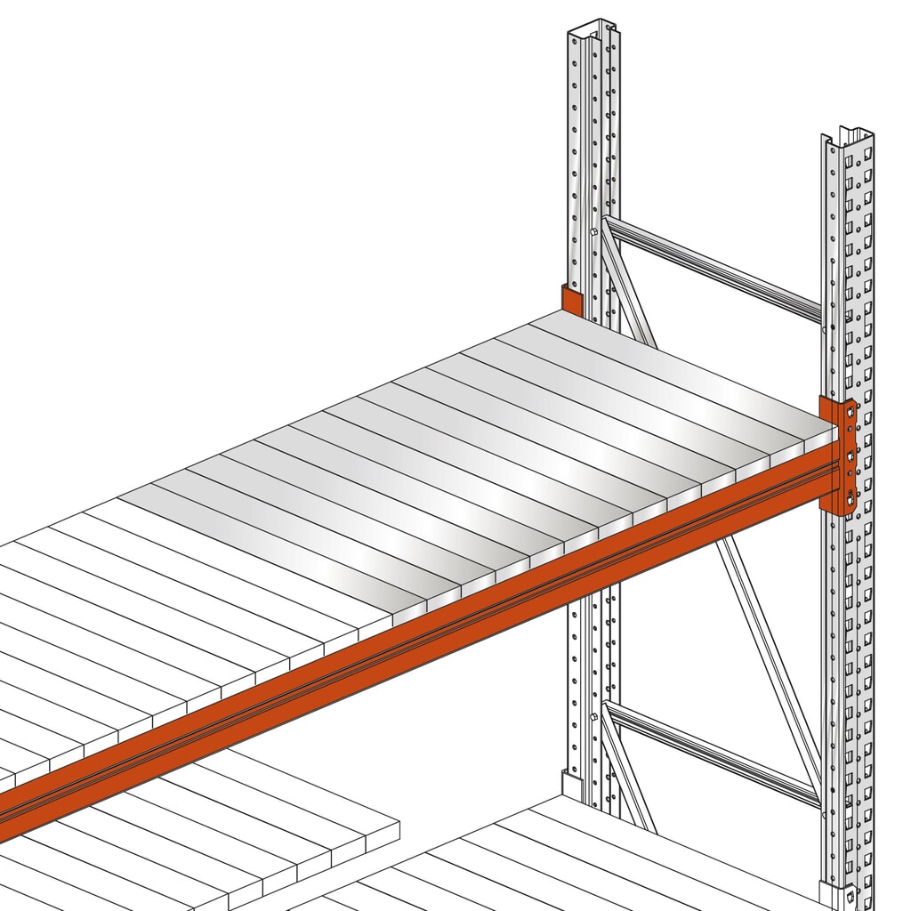 Stahlpaneel für META Palettenregal MULTIPAL, BxT 100 x 1.100 mm Produktabbildung Nr. 2: Stahlpaneel für META Palettenregal MULTIPAL, BxT 100 x 1.100 mm