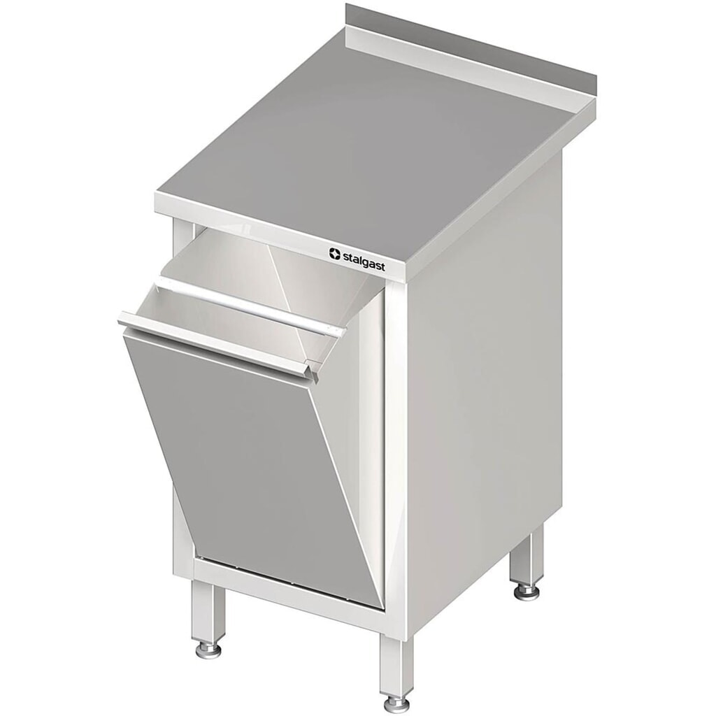 Produktabbildung: Stalgast Arbeitsschrank mit Abfallkipper, 450x600x850 mm, mit Aufkantung, verschweißt