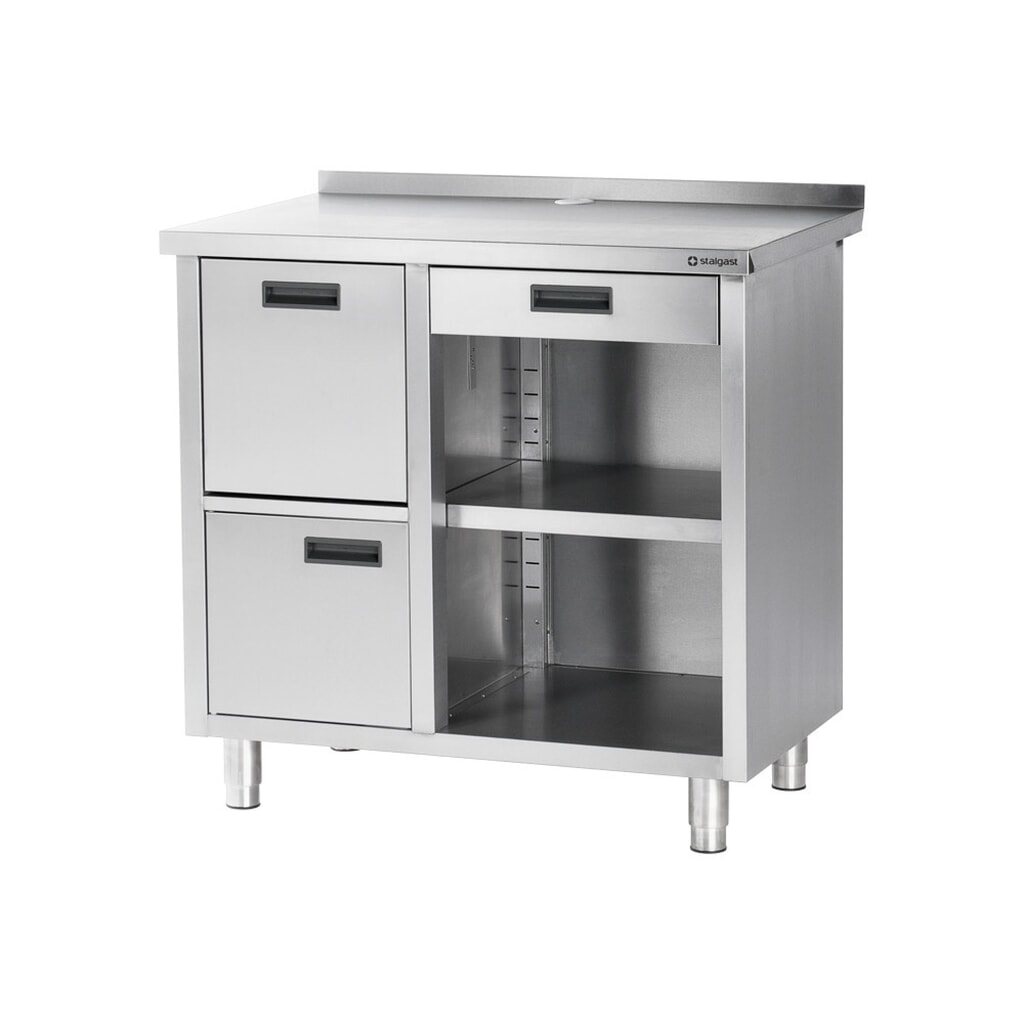 Produktabbildung: Stalgast Arbeitstisch für Kaffeemaschine, mit Aufkantung, 1000 x 700 x 1000 mm (BxTxH)
