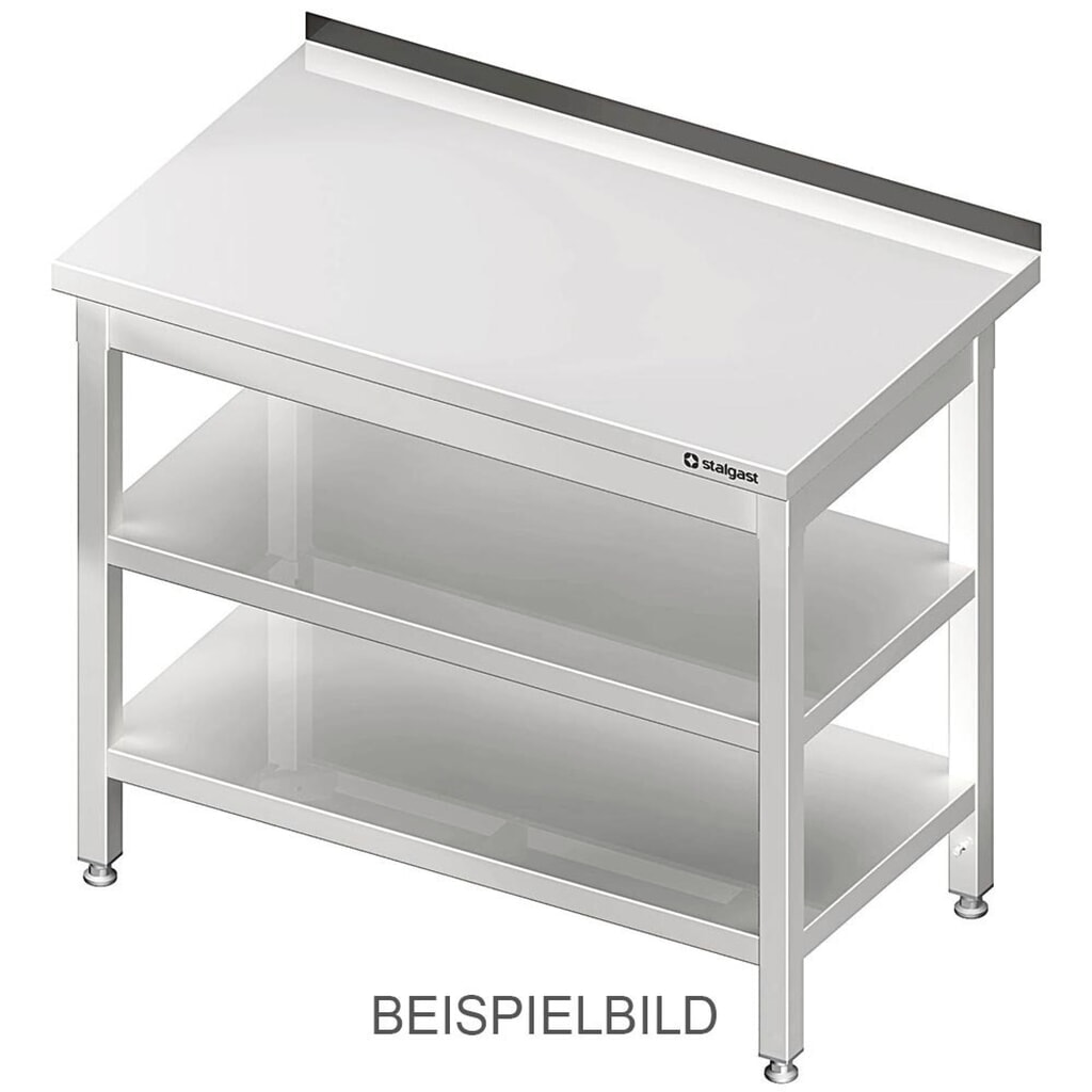 Produktabbildung: Stalgast Arbeitstisch mit Grund- und Zwischenboden, 400x600x850 mm, ohne Aufkantung, verschweißt