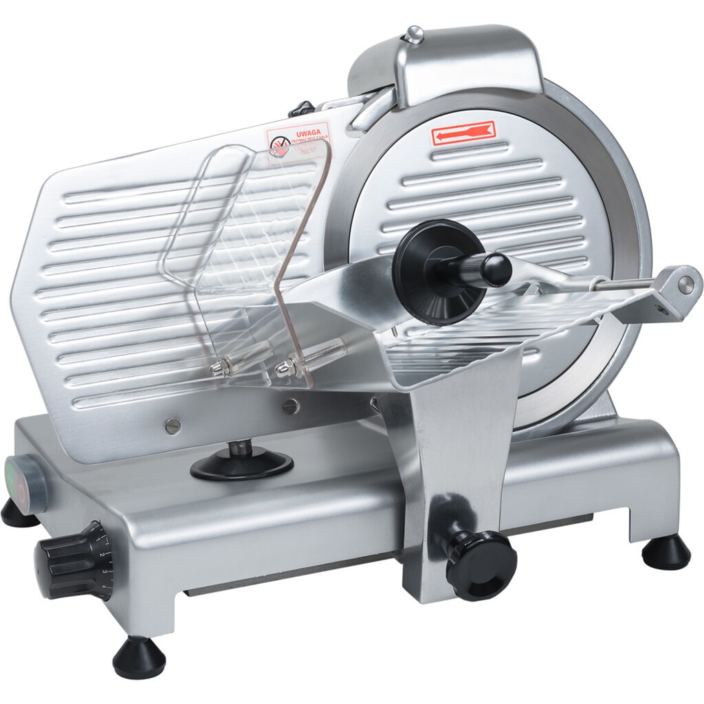 Stalgast Aufschnittmaschine, Gehäuse aus eloxiertem Aluminium, Messer 250 mm Ø Produktabbildung: Stalgast Aufschnittmaschine, Gehäuse aus eloxiertem Aluminium, Messer 250 mm Ø