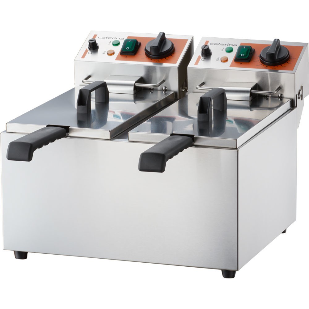 Produktabbildung Nr. 2: CATERINA Stalgast Doppel-Fritteuse, 2x 5 Liter,  585x430x265 mm (BxTxH), 2x 3 kW 230 V
