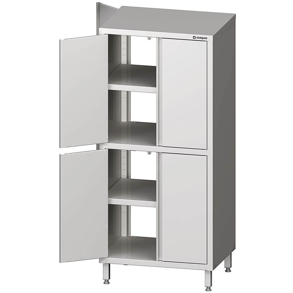 Produktabbildung: Stalgast Durchreiche-Hochschrank mit Flügeltüren, 700x500x1800 mm, mit zwei Schrankräumen, verschweißt