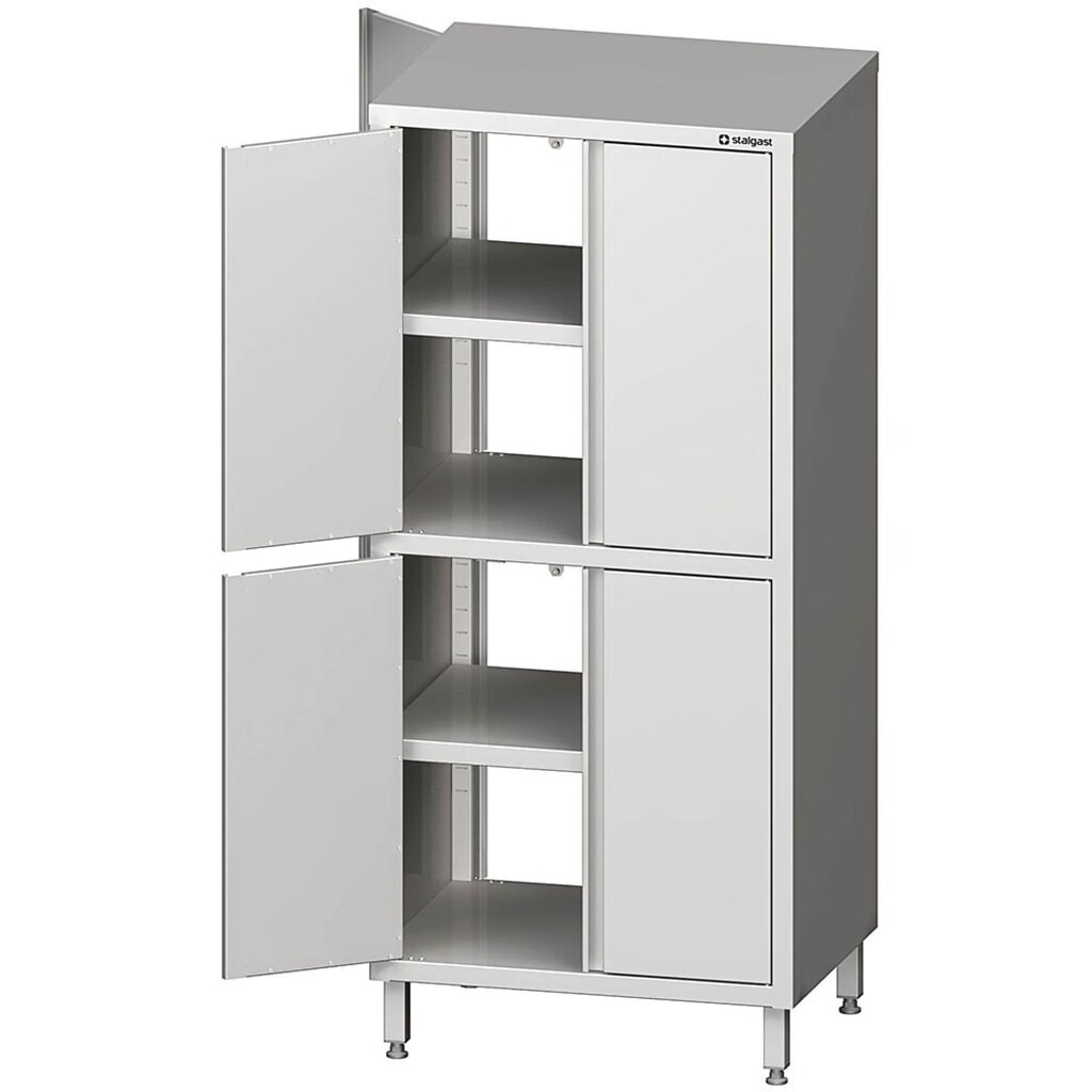 Stalgast Durchreiche-Hochschrank mit Flügeltüren, 700x500x1800 mm, mit zwei Schrankräumen, verschweißt Produktabbildung: Stalgast Durchreiche-Hochschrank mit Flügeltüren, 700x500x1800 mm, mit zwei Schrankräumen, verschweißt