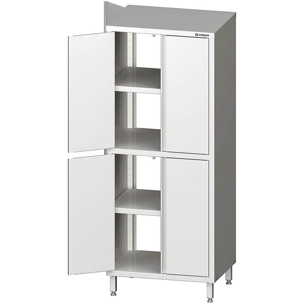 Stalgast Durchreiche-Hochschrank mit Flügeltüren, 700x500x2000 mm, mit zwei Schrankräumen, verschweißt Produktabbildung: Stalgast Durchreiche-Hochschrank mit Flügeltüren, 700x500x2000 mm, mit zwei Schrankräumen, verschweißt