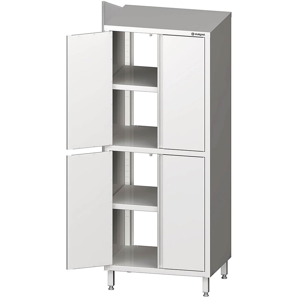 Produktabbildung: Stalgast Durchreiche-Hochschrank mit Flügeltüren, 700x700x2000 mm, mit zwei Schrankräumen, verschweißt