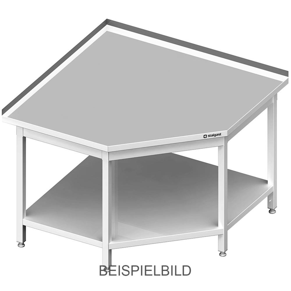 Produktabbildung: Stalgast Eckarbeitstisch mit Grundboden, 700x600x850 mm, ohne Aufkantung, verschweißt