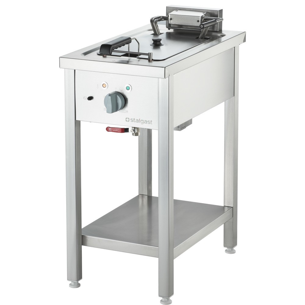 Produktabbildung Nr. 1: Stalgast Elektro-Fritteuse als Standgerät, Unterbau offen, 400x700x850 mm, 10 L, 9 kW