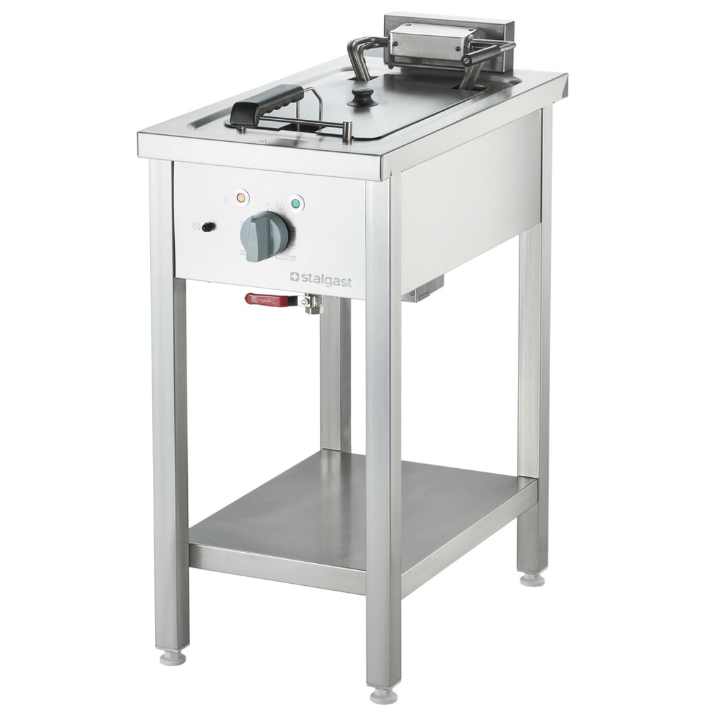 Produktabbildung: Stalgast Elektro-Fritteuse als Standgerät, Unterbau offen, 400x700x850 mm, 10 L, 9 kW