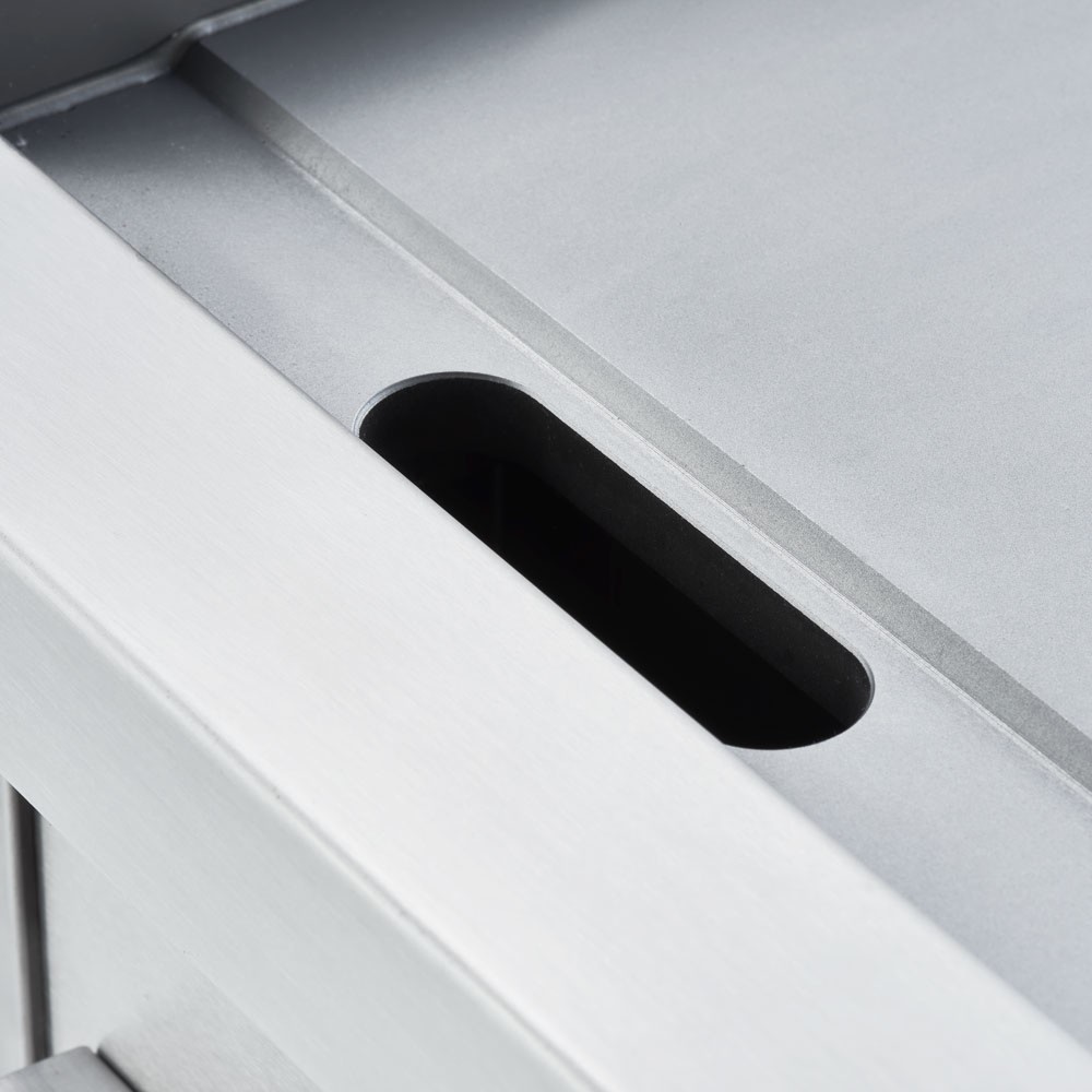 Produktabbildung Nr. 4: Stalgast Elektro-Griddleplatte als Standgerät - gerillt, Unterbau offen, 800 x 700 x 850 mm (BxTxH)