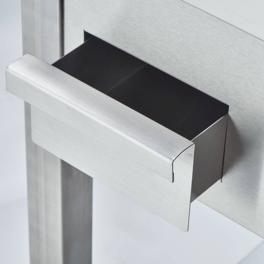 Produktabbildung Nr. 4: Stalgast Elektro-Griddleplatte als Standgerät - ½ glatt / ½ gerillt, Unterbau offen, 800 x 700 x 850 mm (BxTxH)