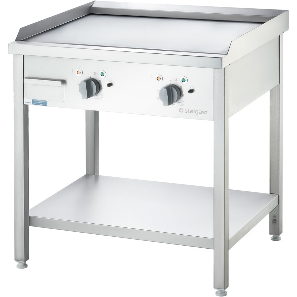 Stalgast Elektro-Griddleplatte als Standgerät - glatt, Unterbau offen, 800 x 700 x 850 mm (BxTxH) Produktabbildung: Stalgast Elektro-Griddleplatte als Standgerät - glatt, Unterbau offen, 800 x 700 x 850 mm (BxTxH)