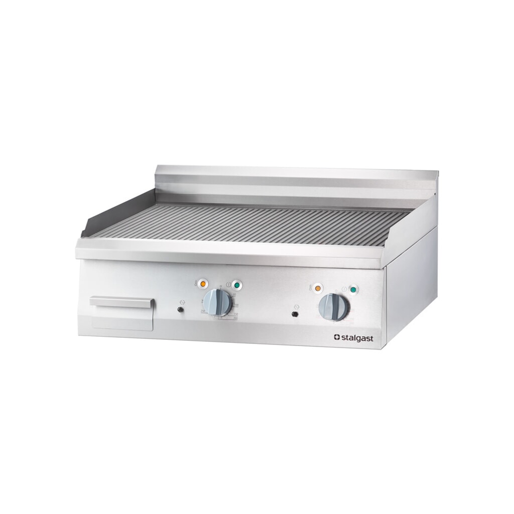 Produktabbildung: Stalgast Elektro-Griddleplatte als Tischgerät, 800x700 mm, gerillte Grillfläche, Serie 700 ND