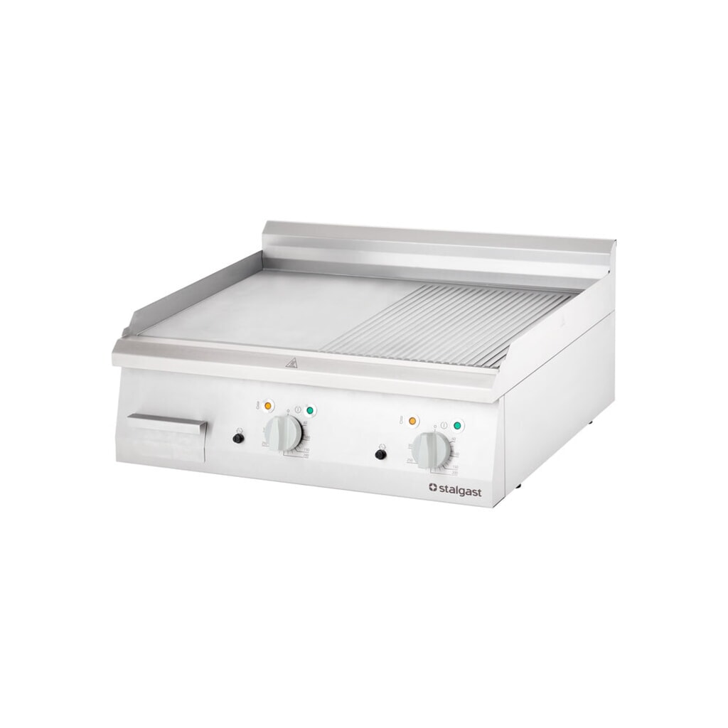 Stalgast Elektro-Griddleplatte als Tischgerät, 800x700 mm, ½ glatte/½ gerillte Grillfläche, Serie 700 ND Produktabbildung: Stalgast Elektro-Griddleplatte als Tischgerät, 800x700 mm, ½ glatte/½ gerillte Grillfläche, Serie 700 ND