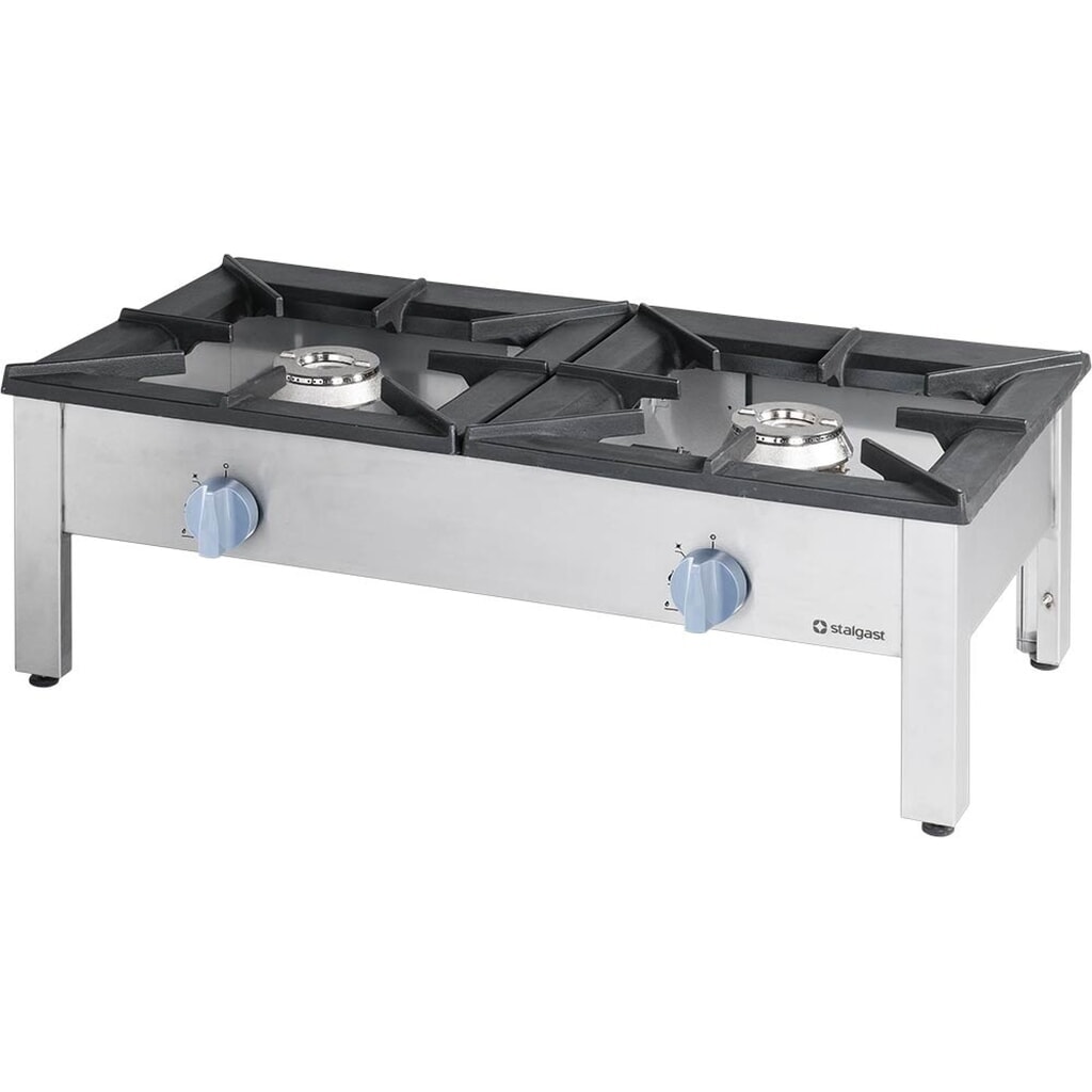 Produktabbildung: Stalgast Gas-Hockerkocher, Doppelbrenner TOP - G20, 1160 x 580 x 380 mm (BxTxH)