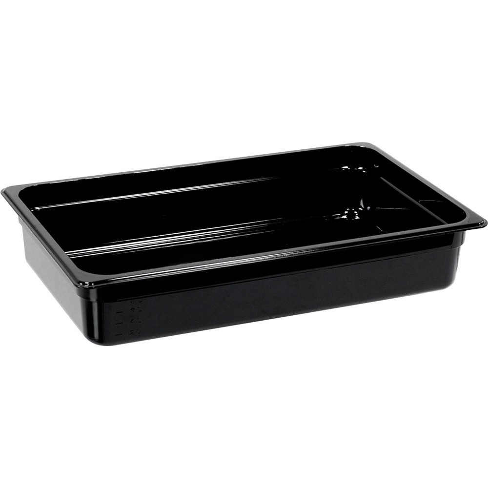 Produktabbildung: Stalgast Gastronormbehälter, Polycarbonat, schwarz, GN 1/1 (100 mm)