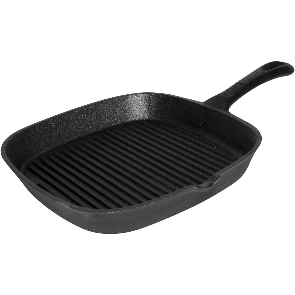 Produktabbildung: Stalgast Grillpfanne aus Gusseisen, gerillt, Abmessung 24 x 24 cm