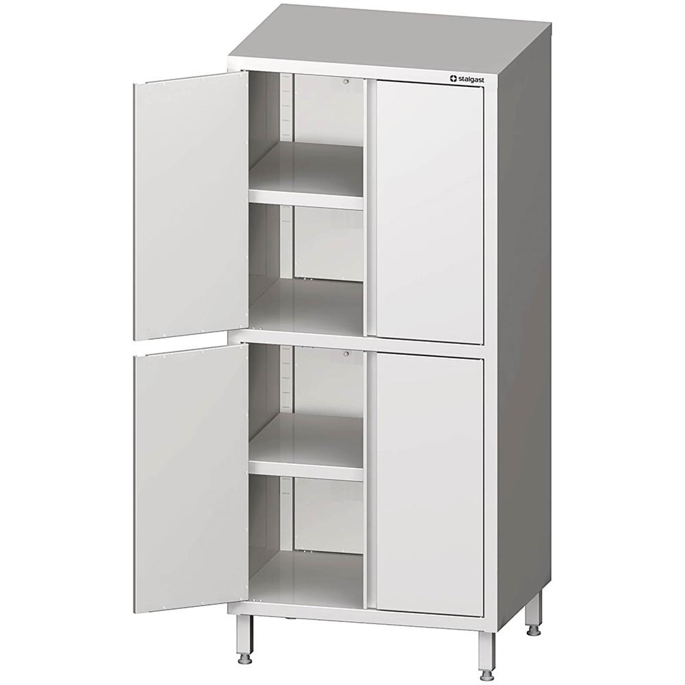Produktabbildung: Stalgast Hochschrank mit Flügeltüren, 700x700x1800 mm, mit zwei Schrankräumen, verschweißt