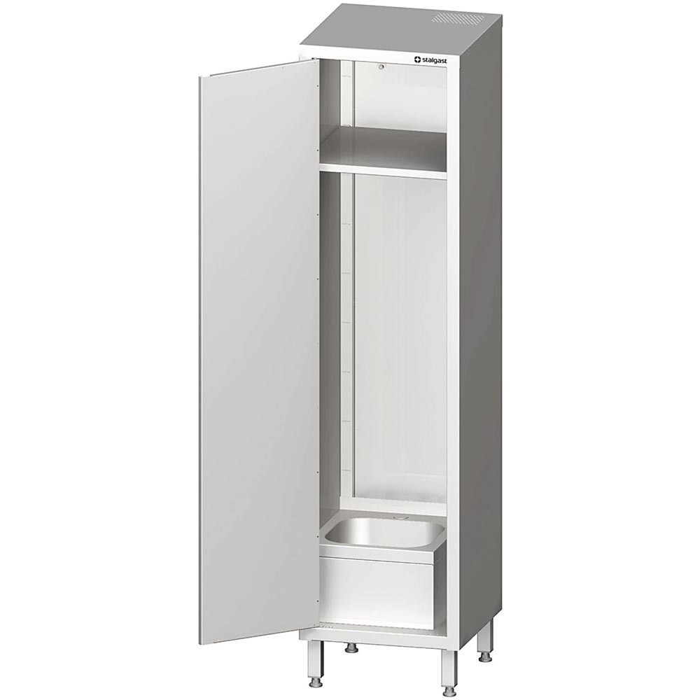 Produktabbildung Nr. 1: Stalgast Hochschrank mit Spülbecken für Reinigungsutensilien, 500x500x2000 mm, verschweißt