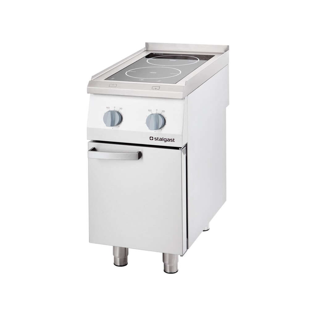 Produktabbildung: Stalgast Induktionsherd mit 2 Kochfeldern und 2-türigem Unterschrank, Serie 700 ND