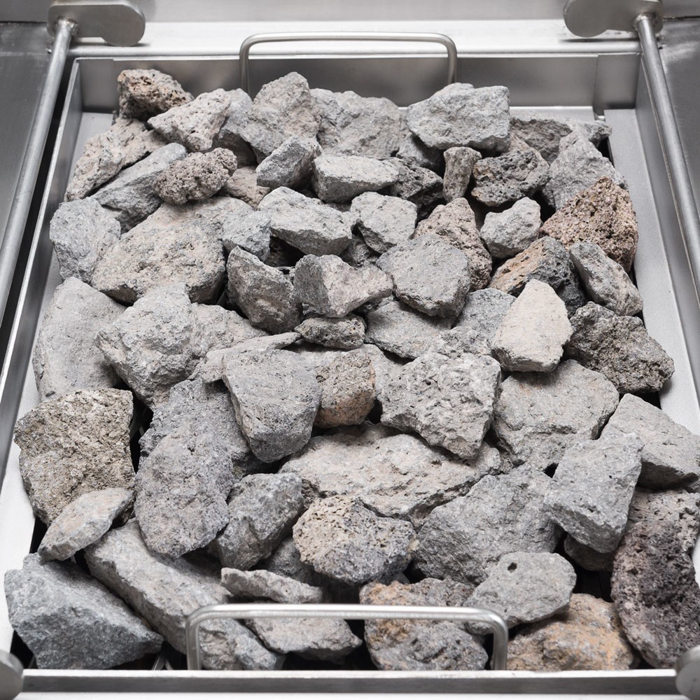 Produktabbildung Nr. 4: Stalgast Lavastein-Grill mit V-Rost für Fleisch und Gemüse, Serie 700 ND, 800 mm