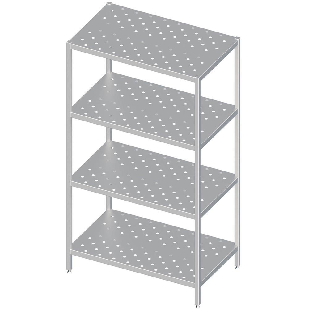 Produktabbildung Nr. 1: Stalgast Regal mit gelochten Böden, 1100x600x1800 mm, Selbstmontage