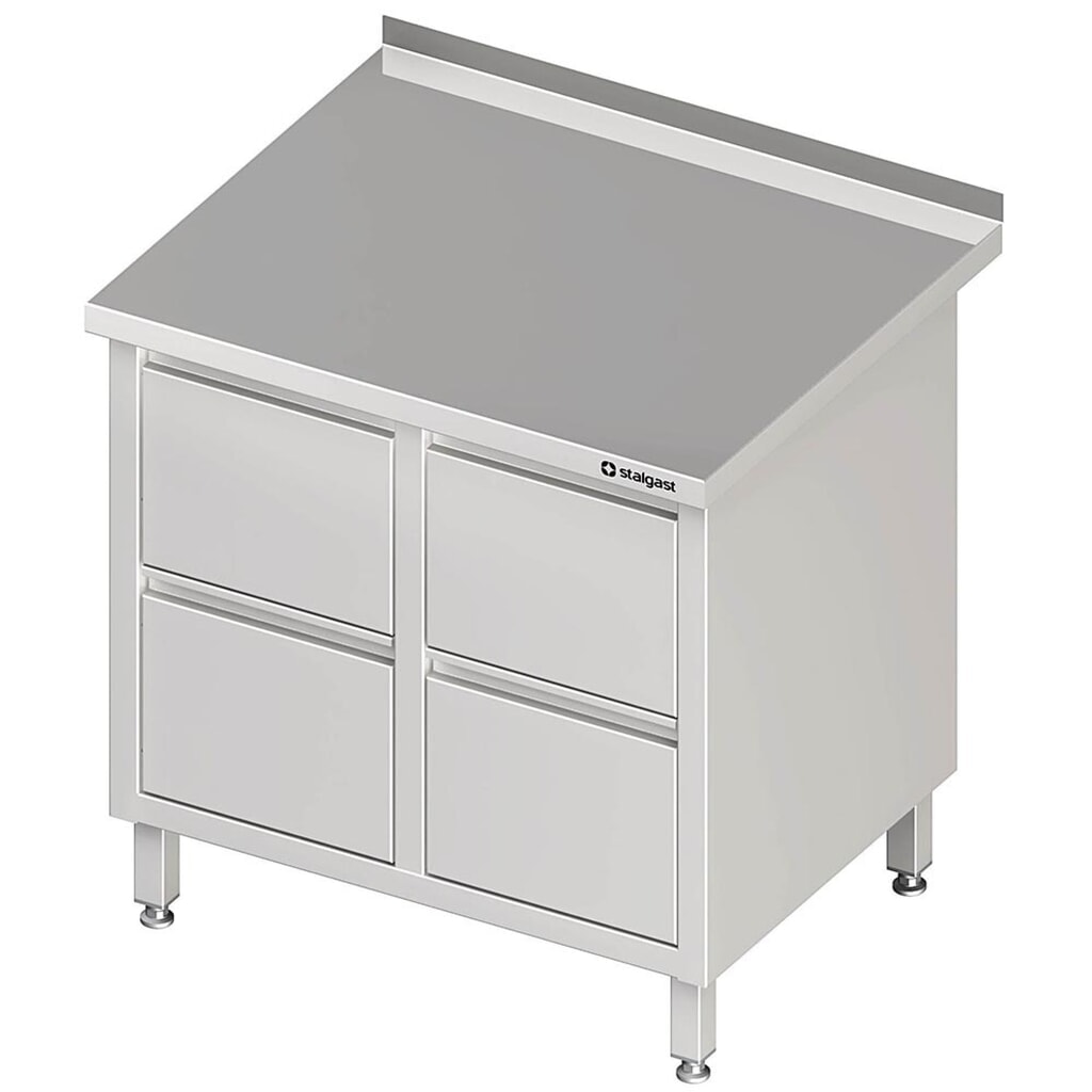 Stalgast Schubladenschrank mit 2x2 Schubladen, 840x600x850 mm, mit Aufkantung, verschweißt Produktabbildung: Stalgast Schubladenschrank mit 2x2 Schubladen, 840x600x850 mm, mit Aufkantung, verschweißt