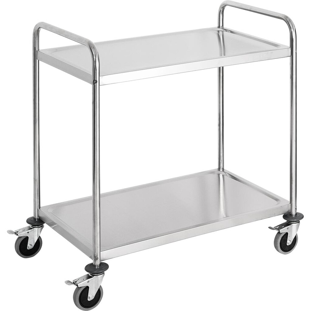 Stalgast Servierwagen aus Edelstahl, mit zwei Borden, 860 x 540 x 920 mm (BxTxH) Produktabbildung: Stalgast Servierwagen aus Edelstahl, mit zwei Borden, 860 x 540 x 920 mm (BxTxH)
