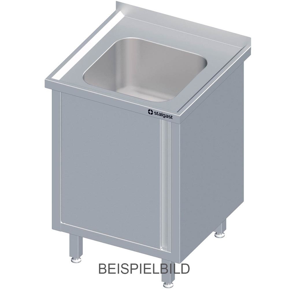 Produktabbildung: Stalgast Spülschrank mit Flügeltür 600x600x850 mm, mit einem Becken mit Aufkantung, verschweißt