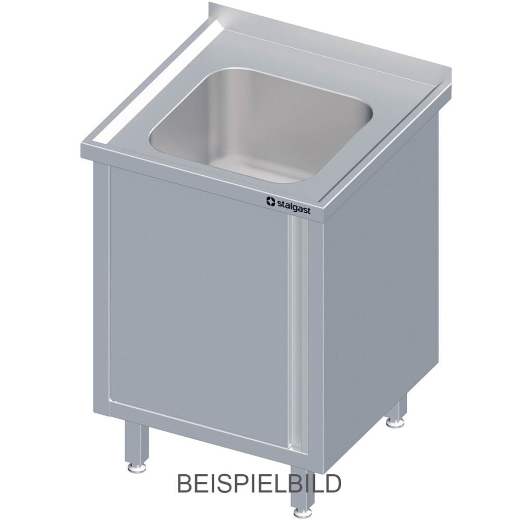Produktabbildung: Stalgast Spülschrank mit Flügeltür 600x600x850 mm, mit einem Becken mit Aufkantung, verschweißt