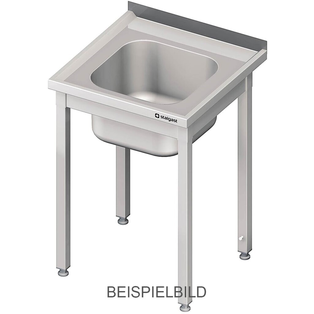 Produktabbildung: Stalgast Spültisch ohne Grundboden 600x600x850 mm, mit einem Becken mit Aufkantung, verschweißt