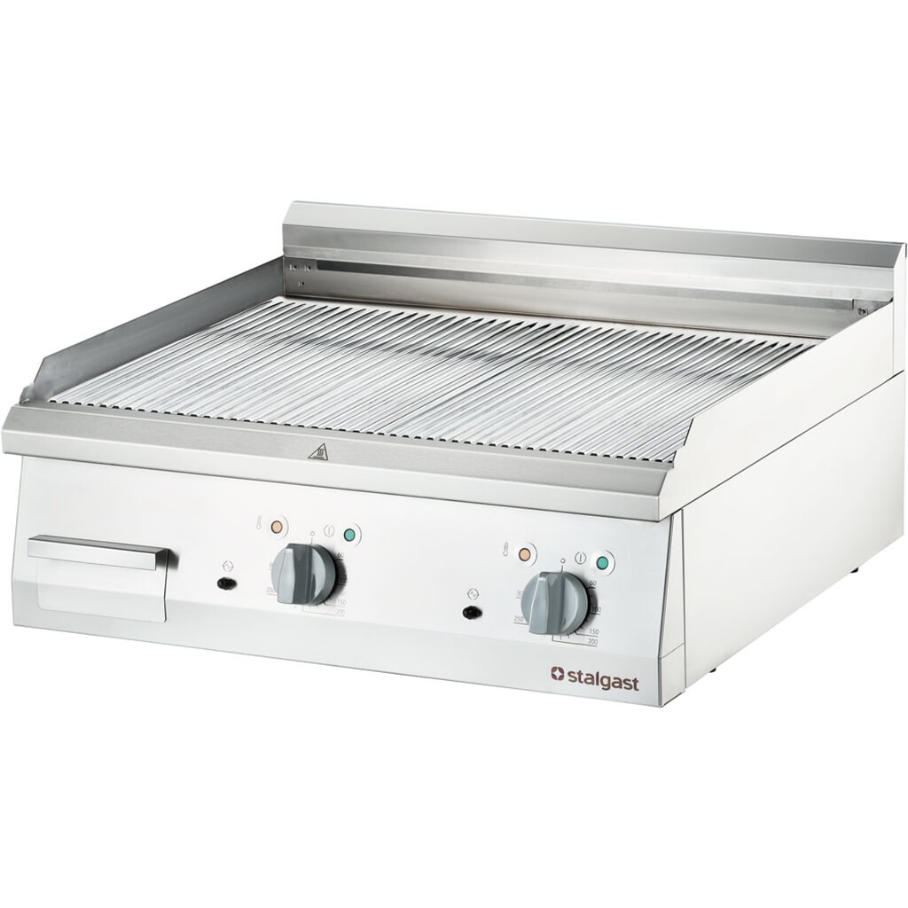 Stalgast Verchromte Elektro-Griddleplatte als Tischgerät, 800x700 mm, gerillte Grillfläche, Serie 700 ND Produktabbildung: Stalgast Verchromte Elektro-Griddleplatte als Tischgerät, 800x700 mm, gerillte Grillfläche, Serie 700 ND